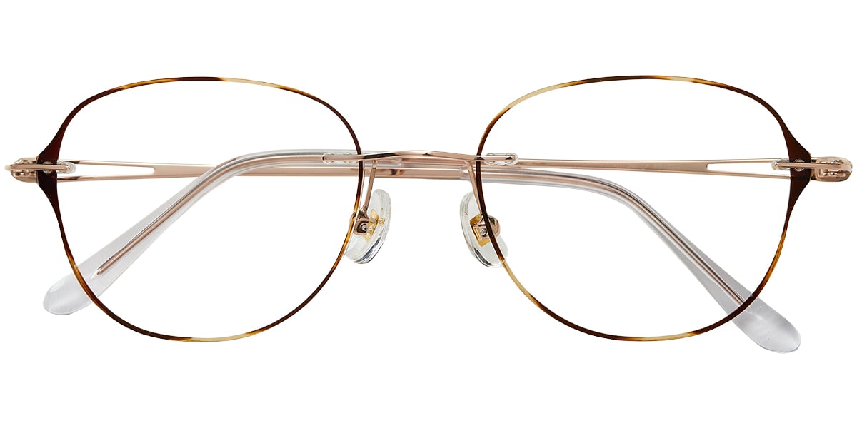 Titanium Oval Rimless Blue Light Blocking Glasses tortoiseshell