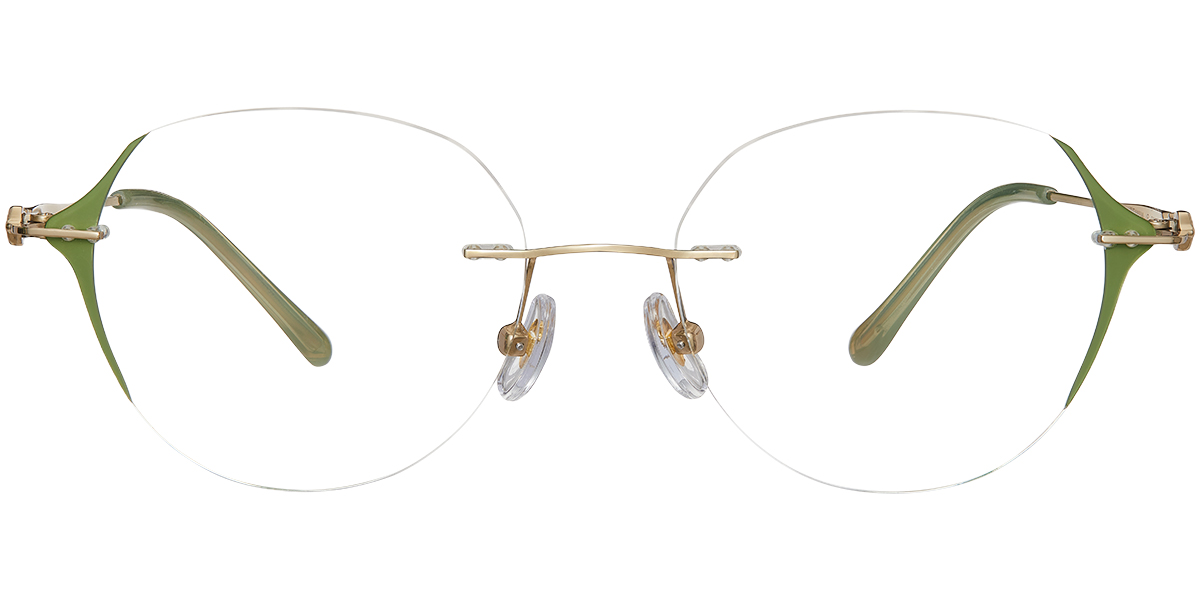 Titanium Square Rimless Blue Light Blocking Glasses gold