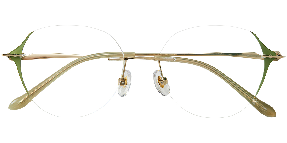 Titanium Square Rimless Blue Light Blocking Glasses gold