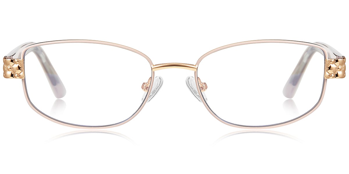 Oval Blue Light Blocking Glasses beige