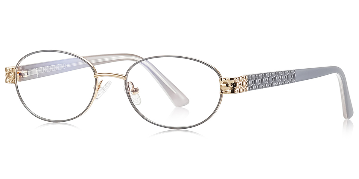 Oval Blue Light Blocking Glasses grey