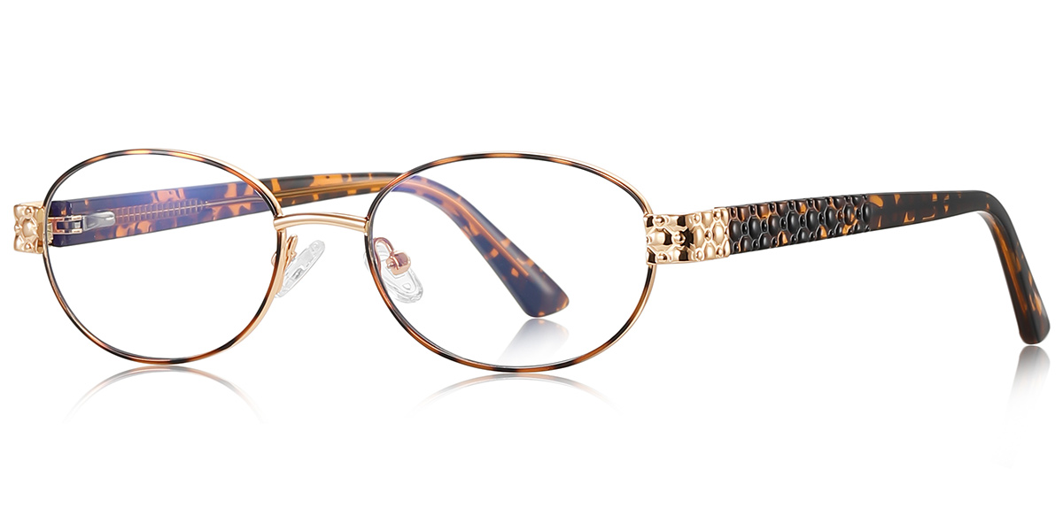 Oval Blue Light Blocking Glasses tortoiseshell