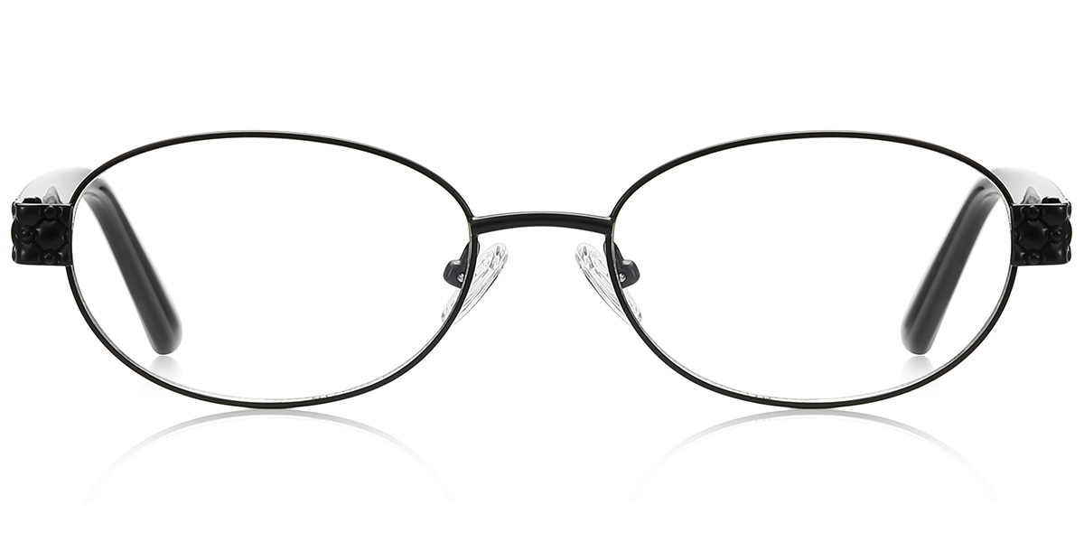 Oval Blue Light Blocking Glasses black