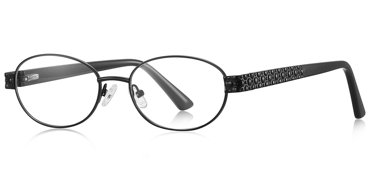 Oval Blue Light Blocking Glasses black