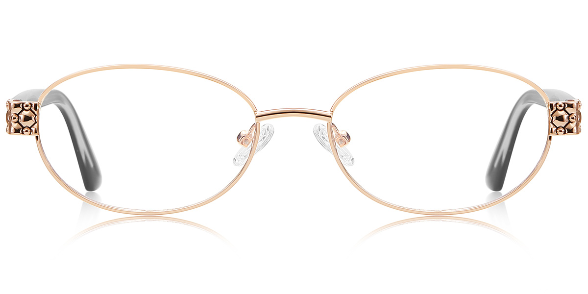 Oval Blue Light Blocking Glasses gold