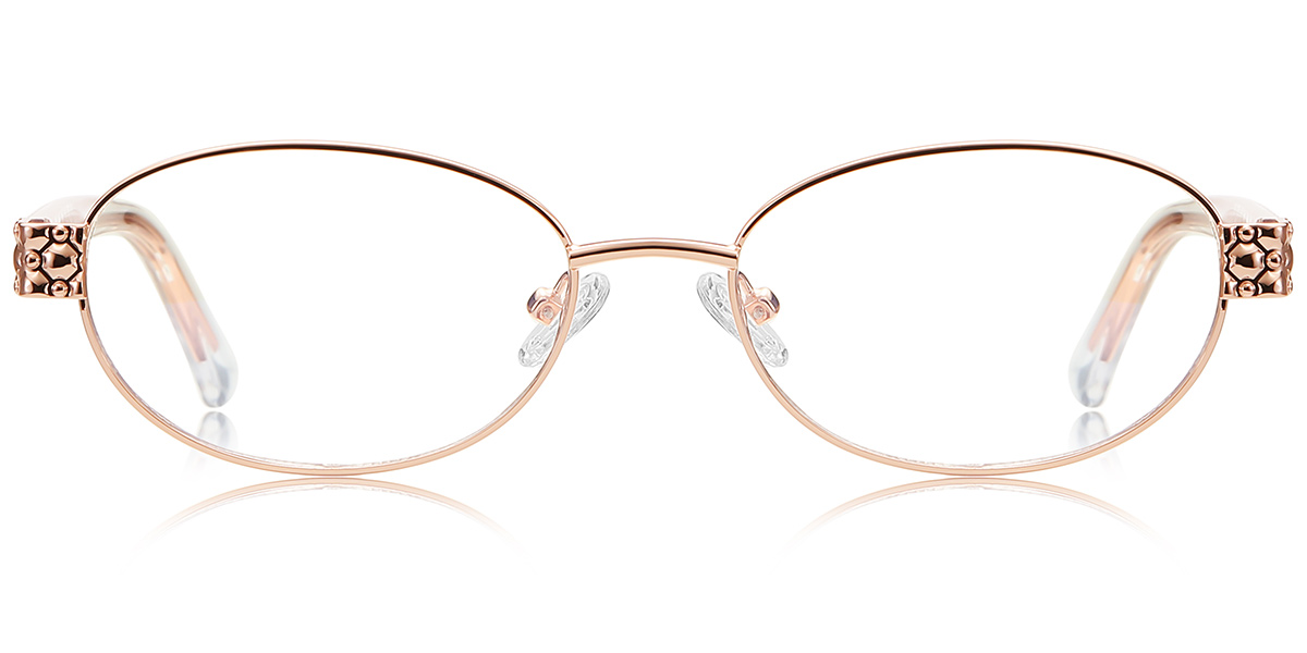 Oval Blue Light Blocking Glasses rose_gold
