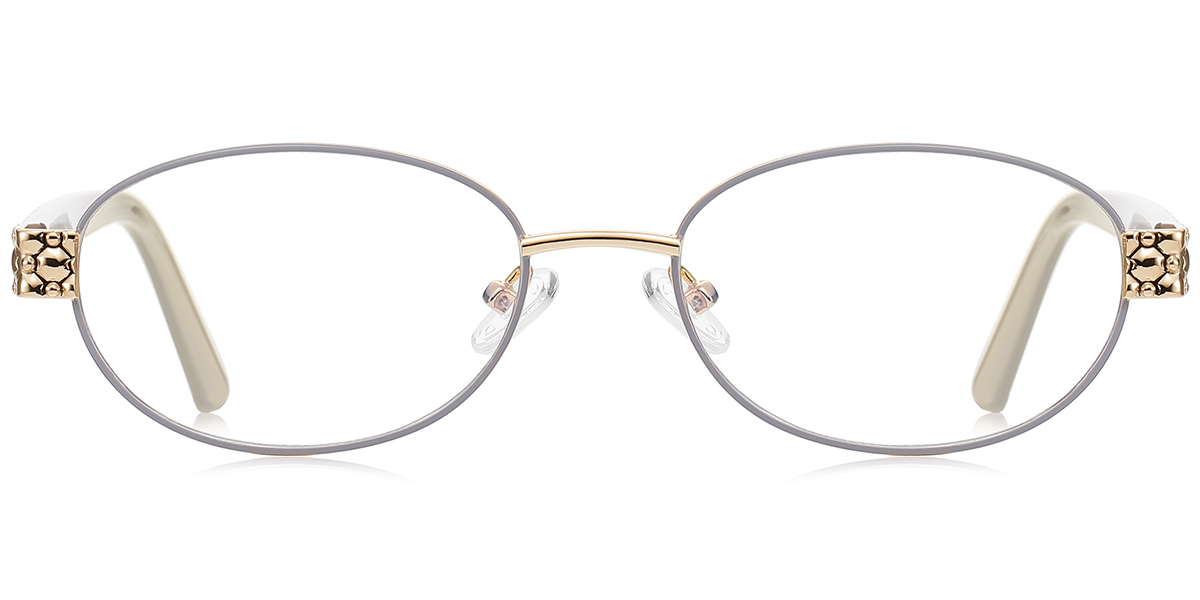 Oval Blue Light Blocking Glasses grey