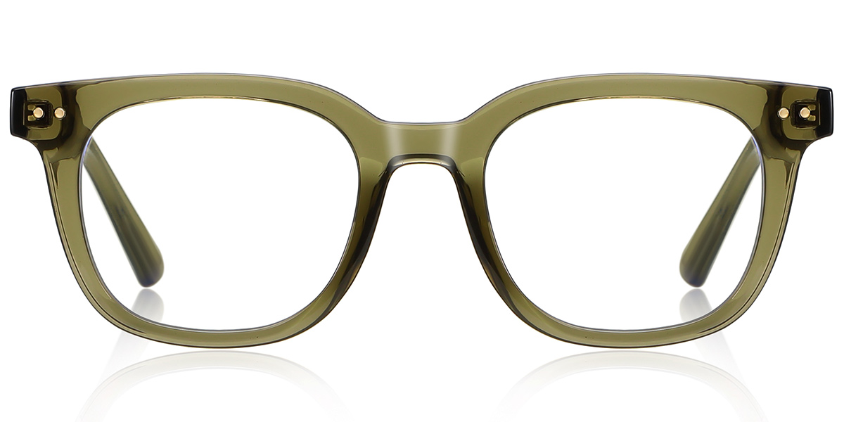 Square Blue Light Blocking Glasses translucent-green