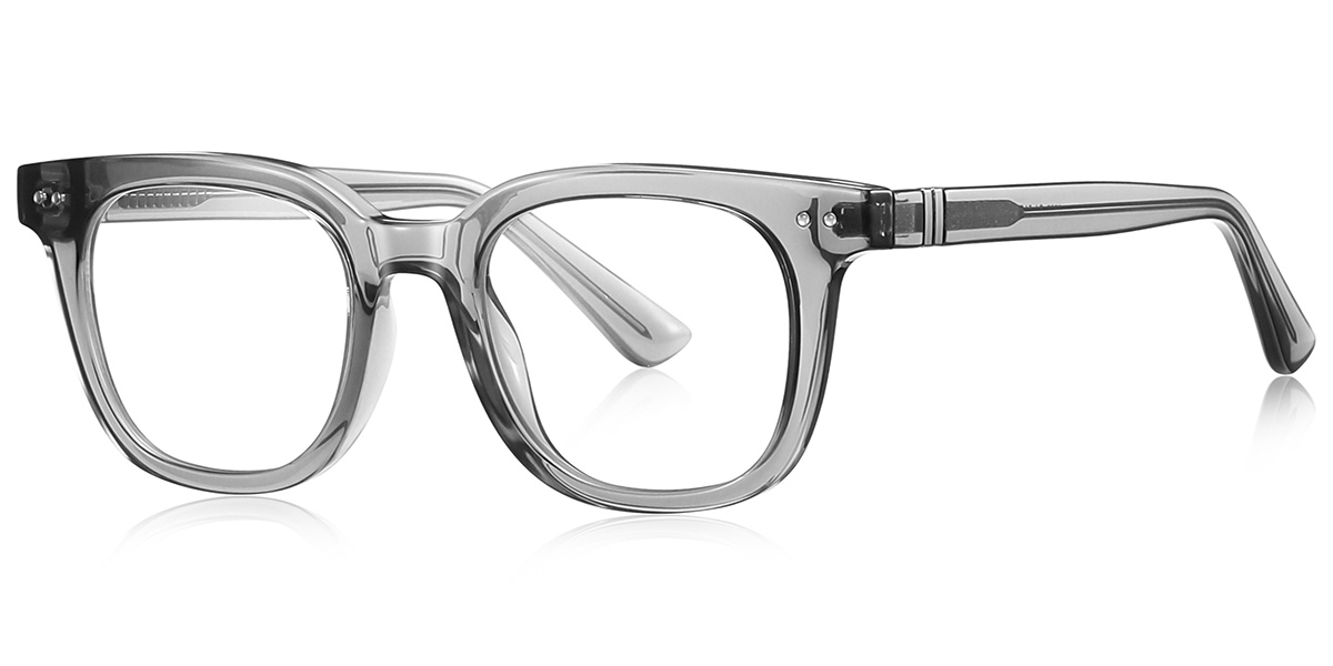 Square Blue Light Blocking Glasses translucent-grey