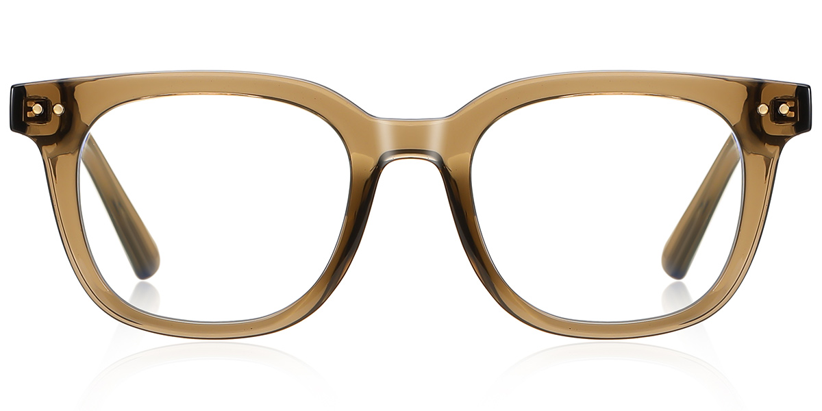 Square Blue Light Blocking Glasses translucent-brown