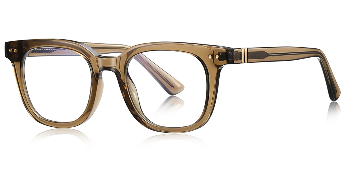 Square Blue Light Blocking Glasses translucent-brown