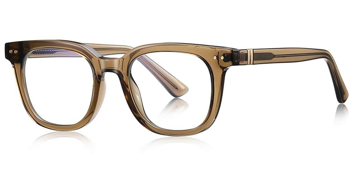 Square Blue Light Blocking Glasses translucent-brown