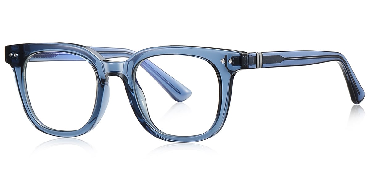 Square Blue Light Blocking Glasses translucent-blue