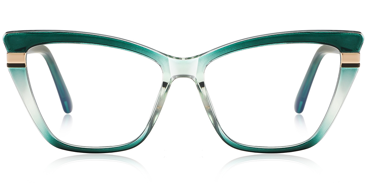 Cat Eye Blue Light Blocking Glasses gradient_green