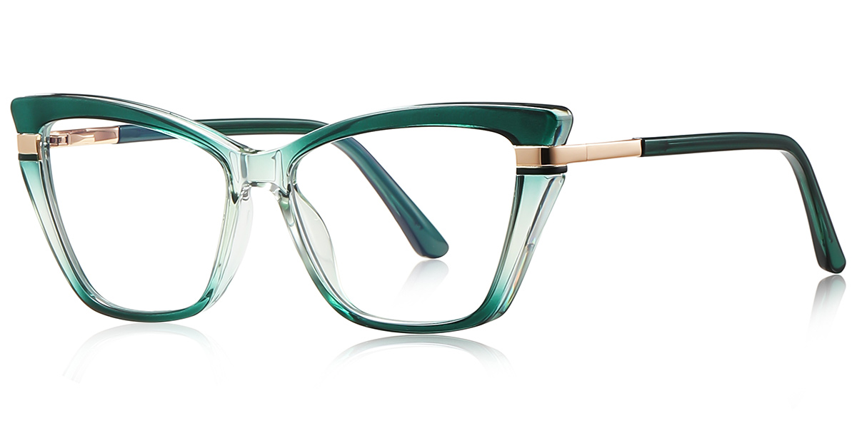 Cat Eye Blue Light Blocking Glasses gradient_green