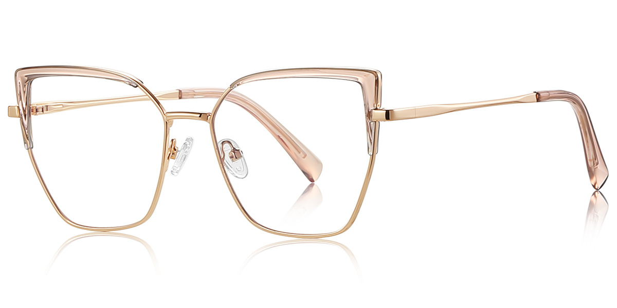 Square Blue Light Blocking Glasses rose_gold-coffee