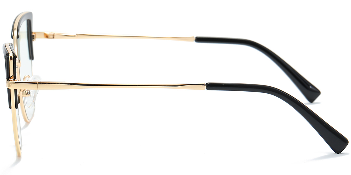 Square Blue Light Blocking Glasses black-gold