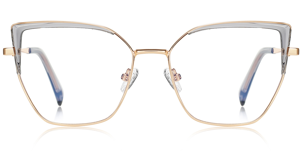 Square Blue Light Blocking Glasses rose_gold-grey