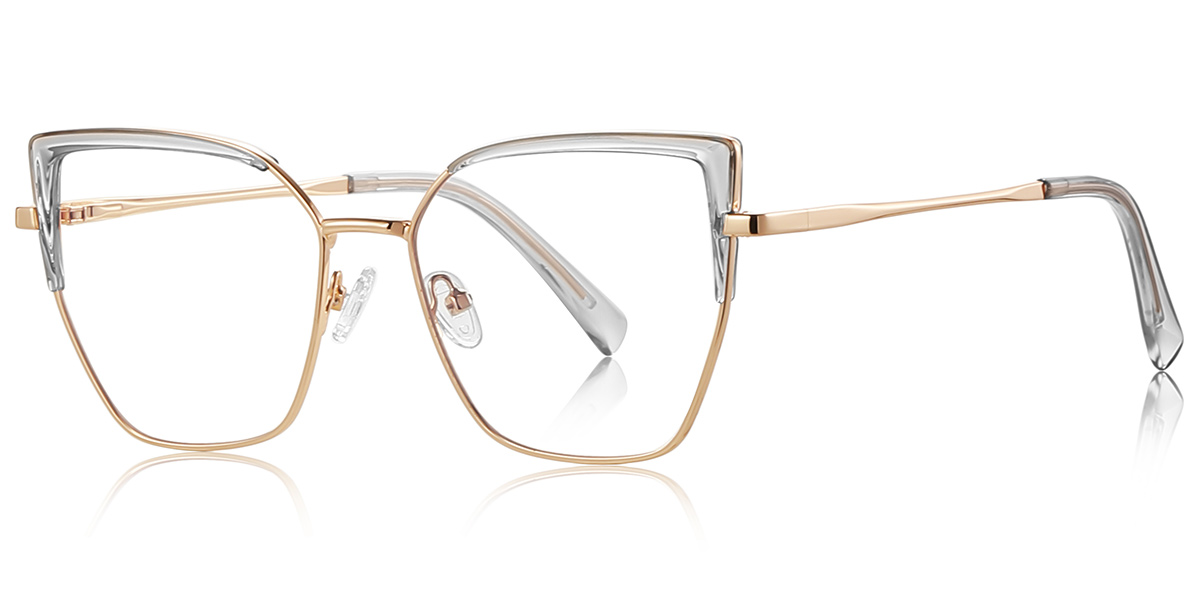 Square Blue Light Blocking Glasses rose_gold-grey