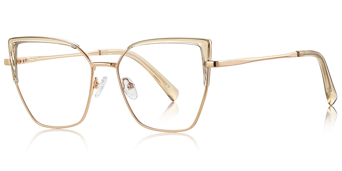 Square Blue Light Blocking Glasses rose_gold-brown
