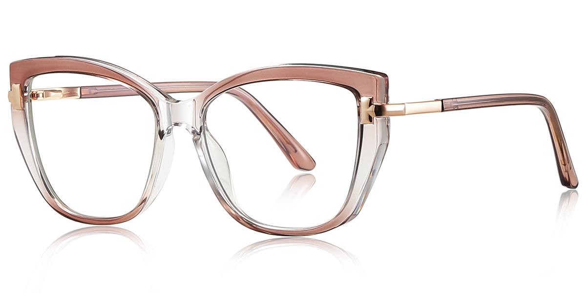 Square Blue Light Blocking Glasses gradient_brown