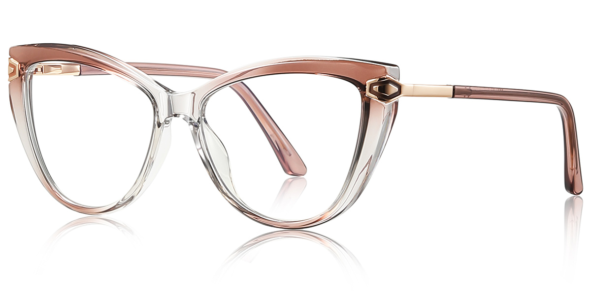 Cat Eye Blue Light Blocking Glasses gradient_brown