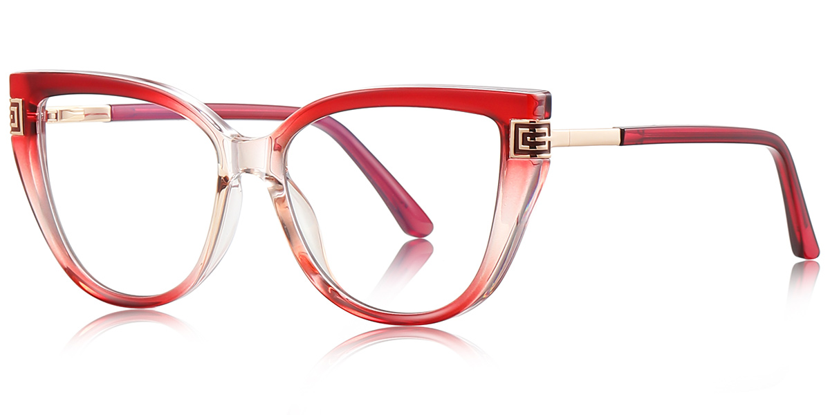 Cat Eye Blue Light Blocking Glasses gradient_red