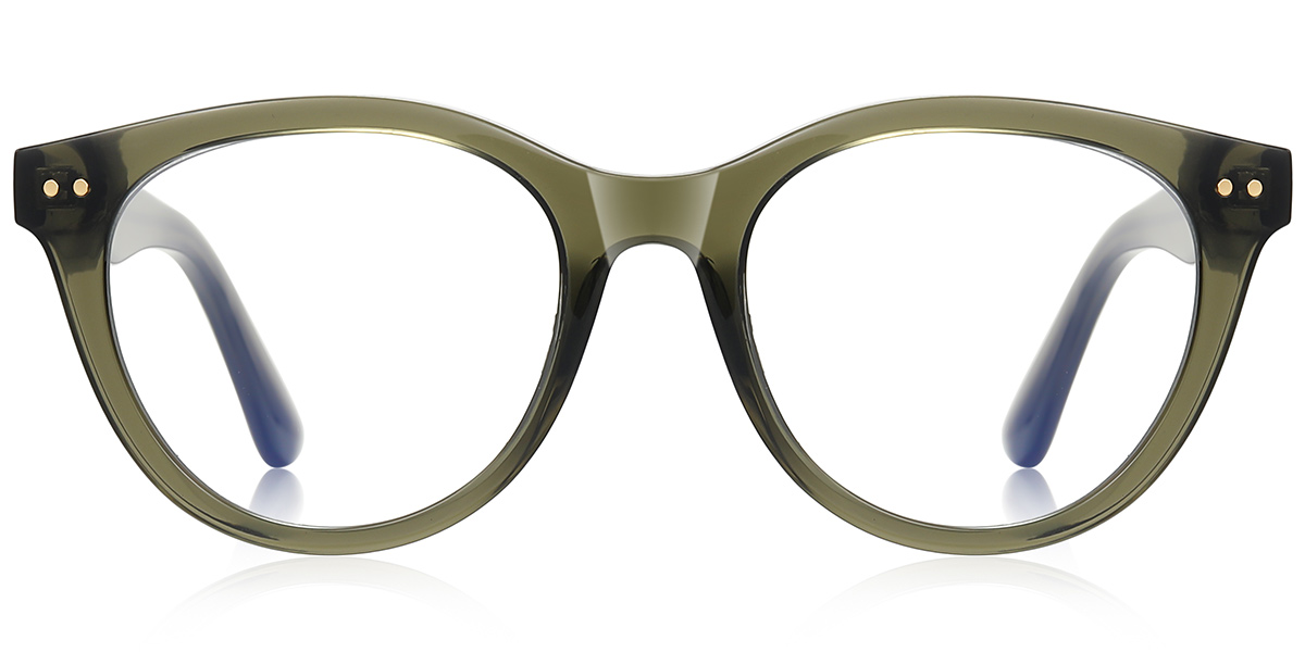 Square Blue Light Blocking Glasses translucent-green