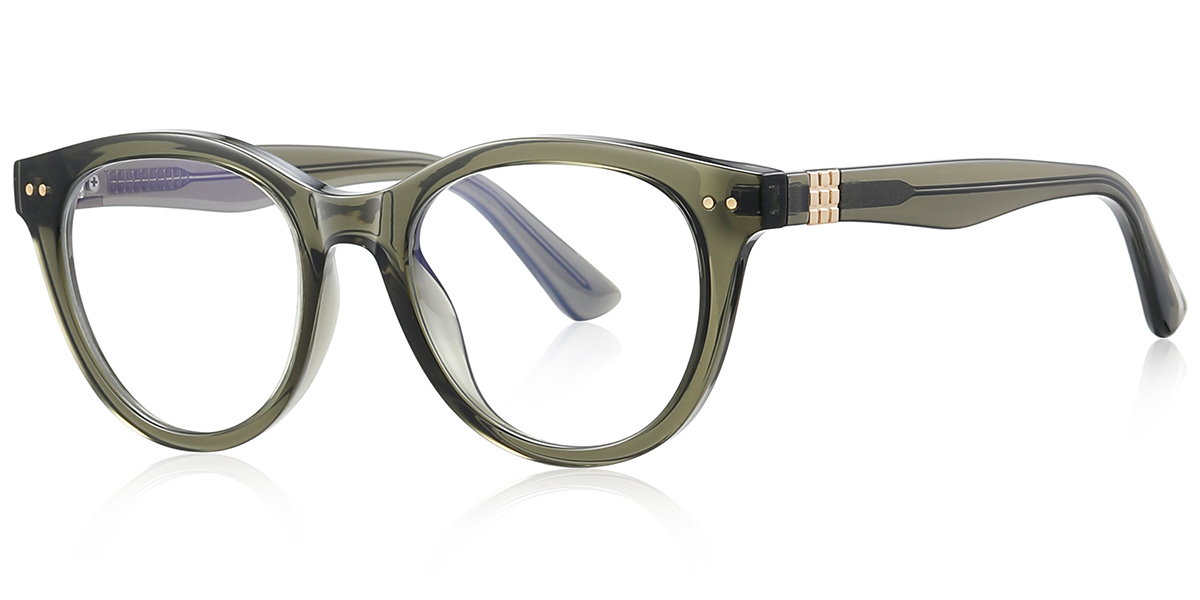 Square Blue Light Blocking Glasses translucent-green