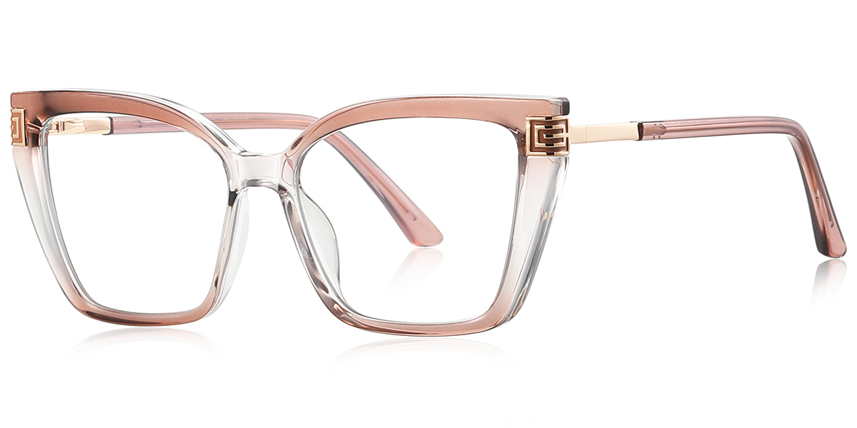 Square Blue Light Blocking Glasses gradient_brown