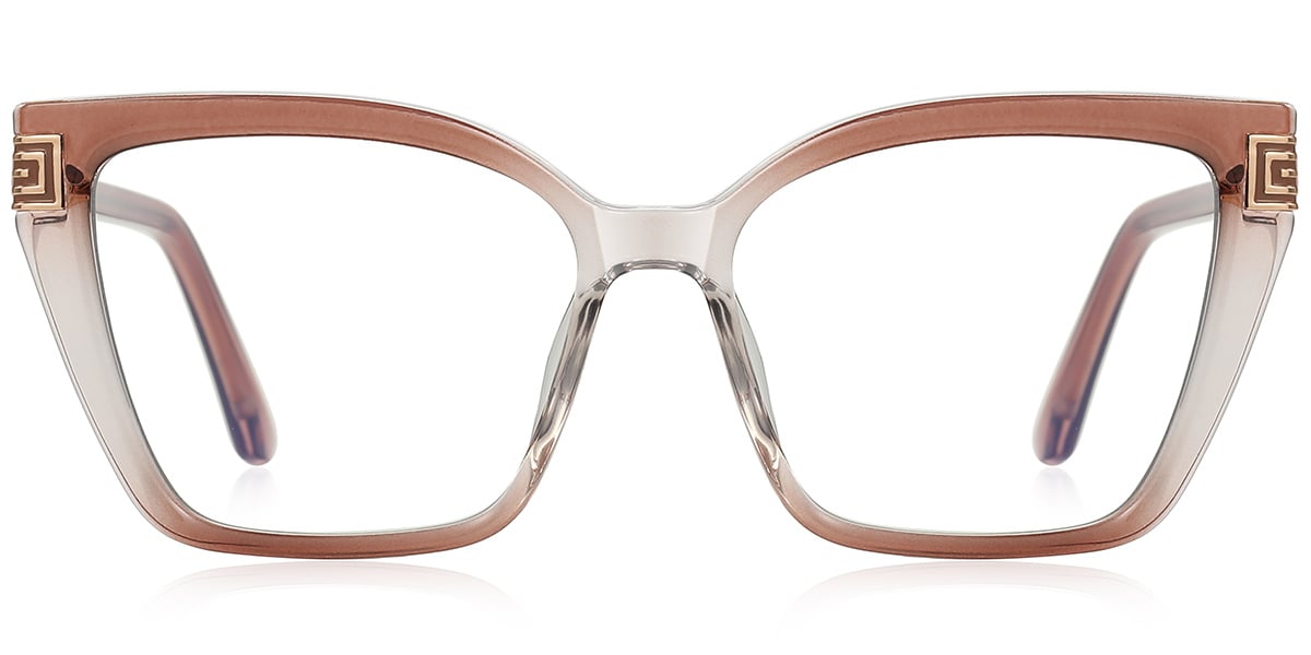 Square Blue Light Blocking Glasses gradient_brown