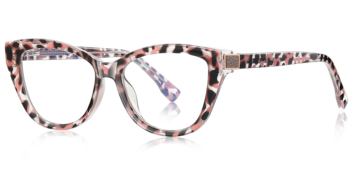 Cat Eye Blue Light Blocking Glasses pattern-pink