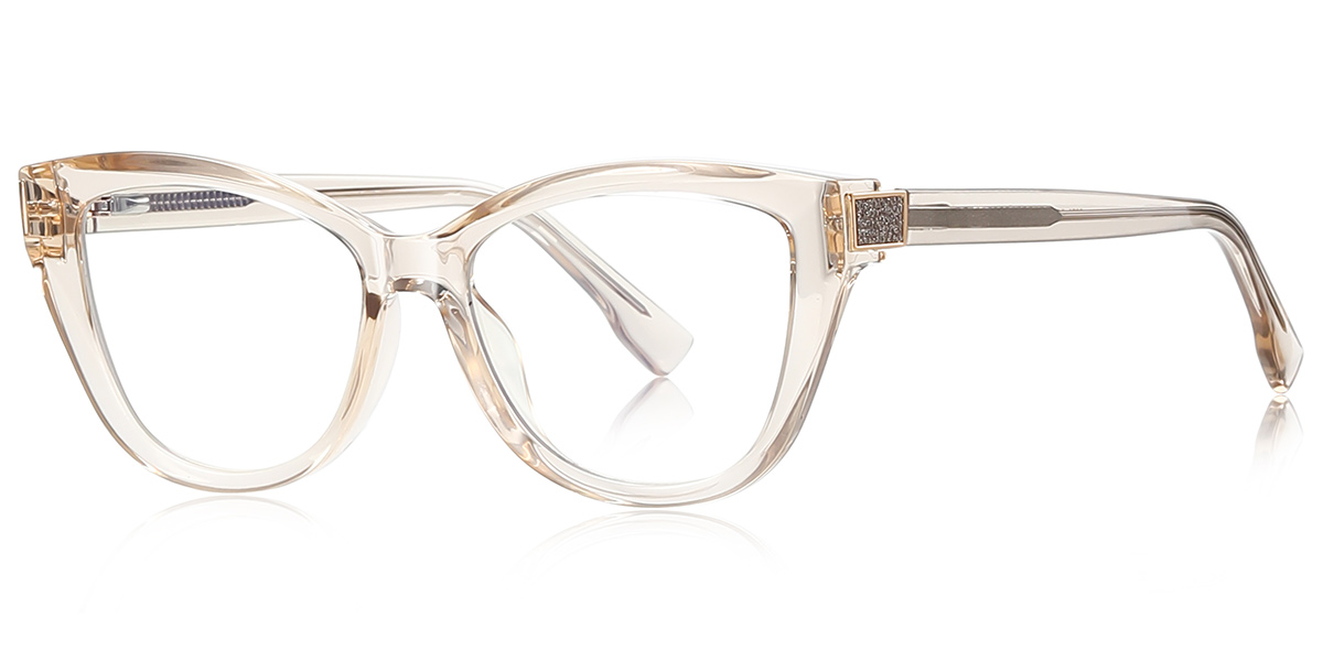 Cat Eye Blue Light Blocking Glasses translucent-brown