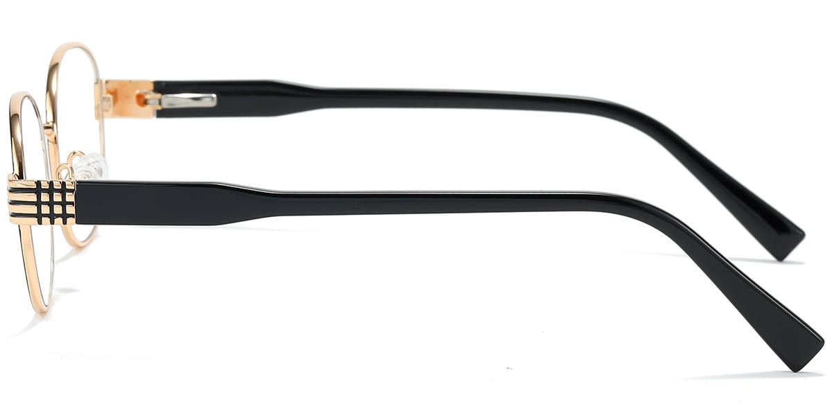 Oval Blue Light Blocking Glasses black-gold