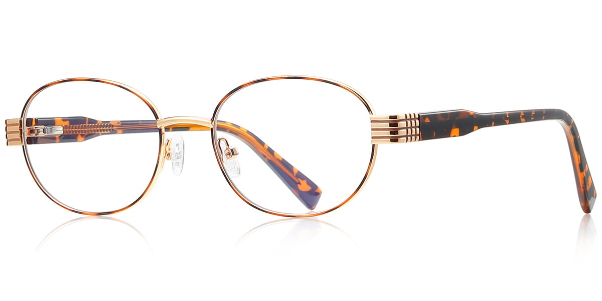 Oval Blue Light Blocking Glasses tortoiseshell