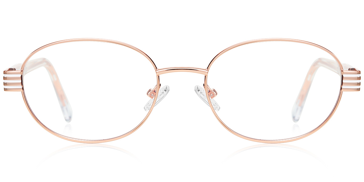 Oval Blue Light Blocking Glasses rose_gold