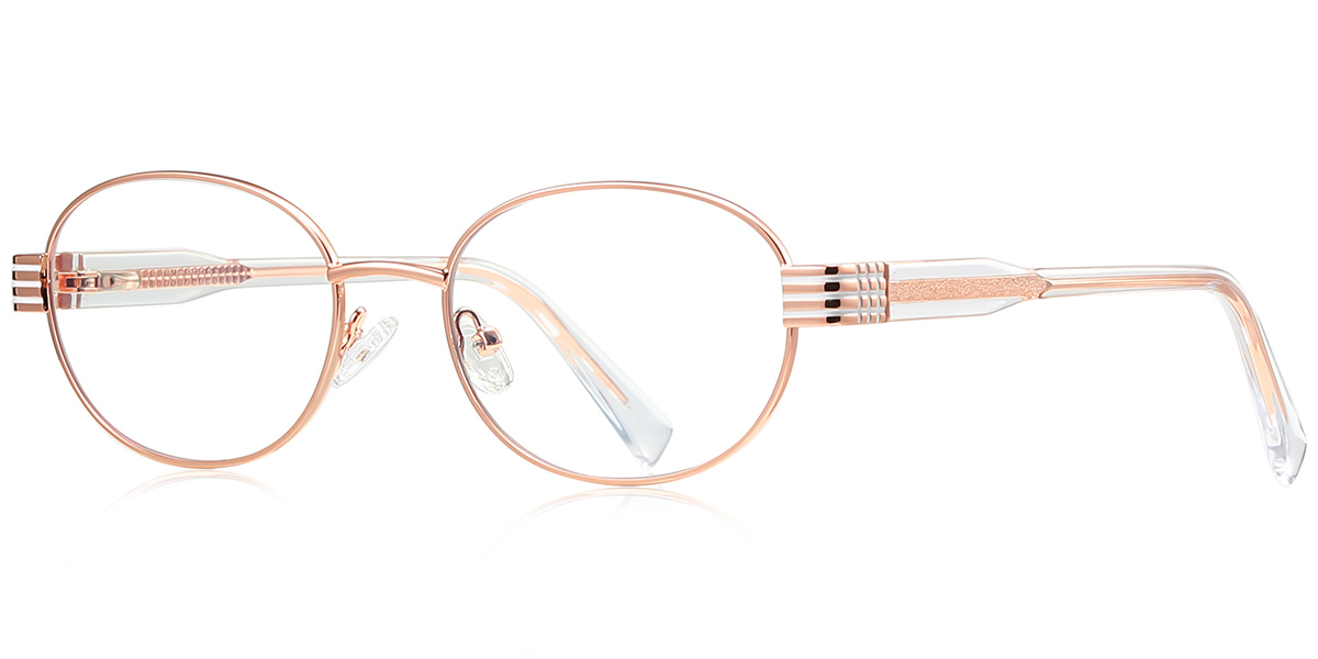 Oval Blue Light Blocking Glasses rose_gold