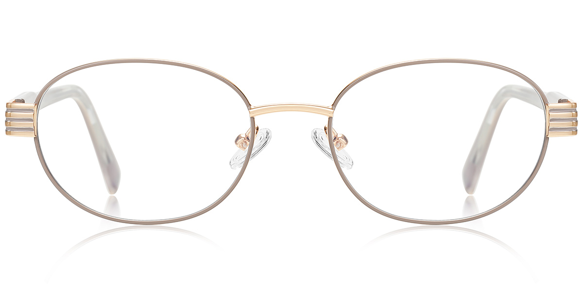 Oval Blue Light Blocking Glasses brown