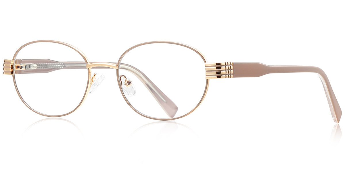 Oval Blue Light Blocking Glasses brown
