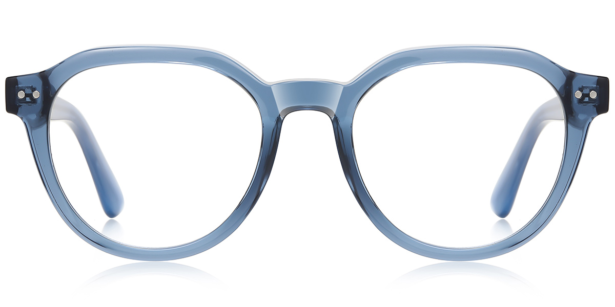Round Blue Light Blocking Glasses translucent-blue