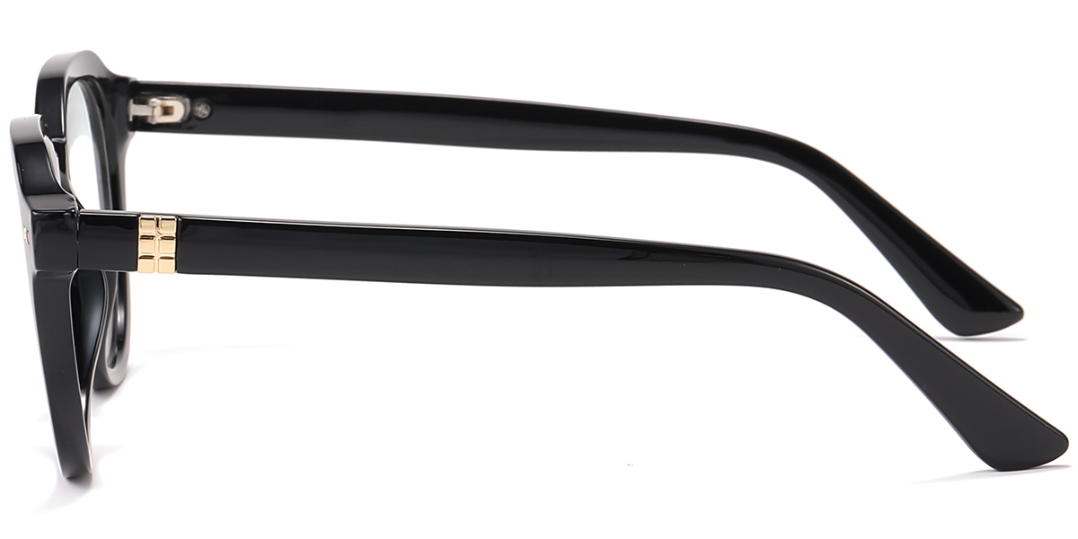 Round Blue Light Blocking Glasses black