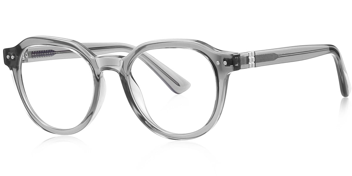 Round Blue Light Blocking Glasses translucent-grey