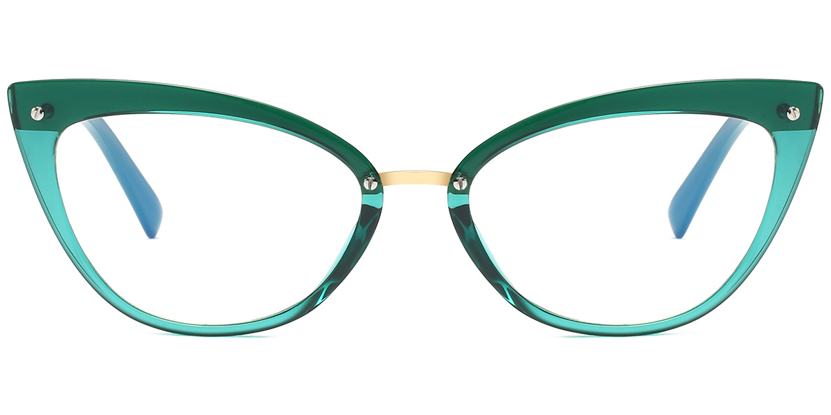 Cat Eye Blue Light Blocking Glasses translucent-green