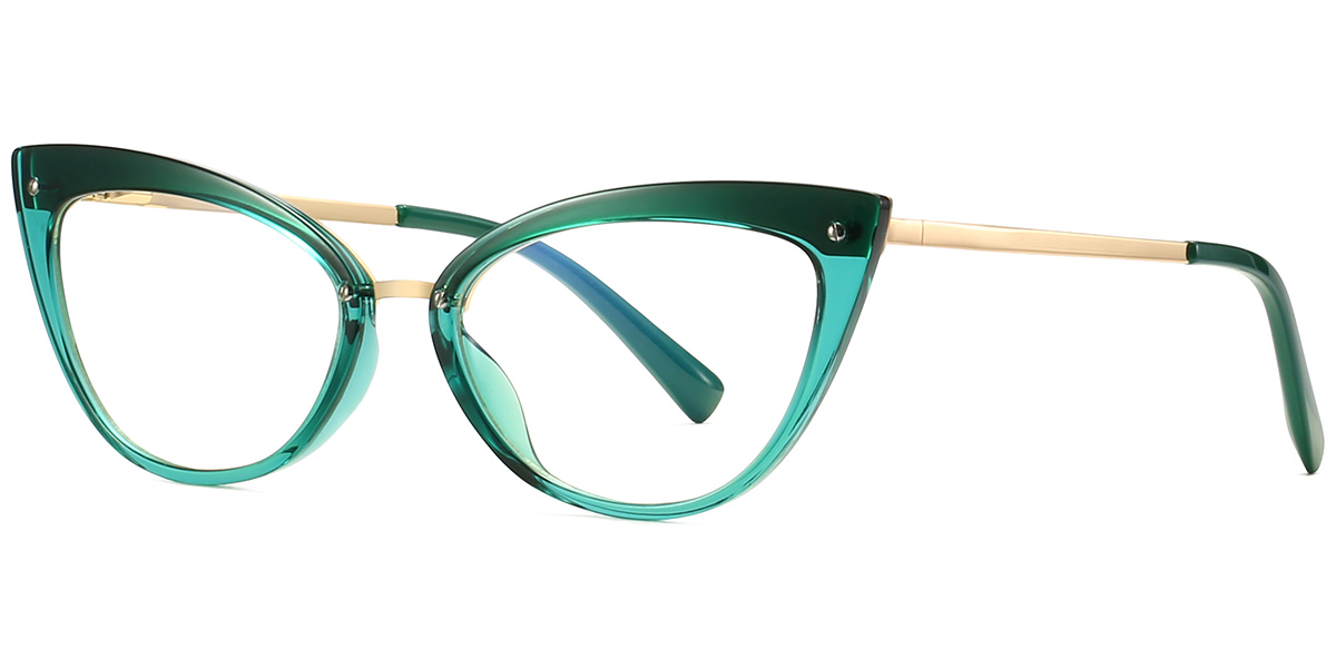 Cat Eye Blue Light Blocking Glasses translucent-green