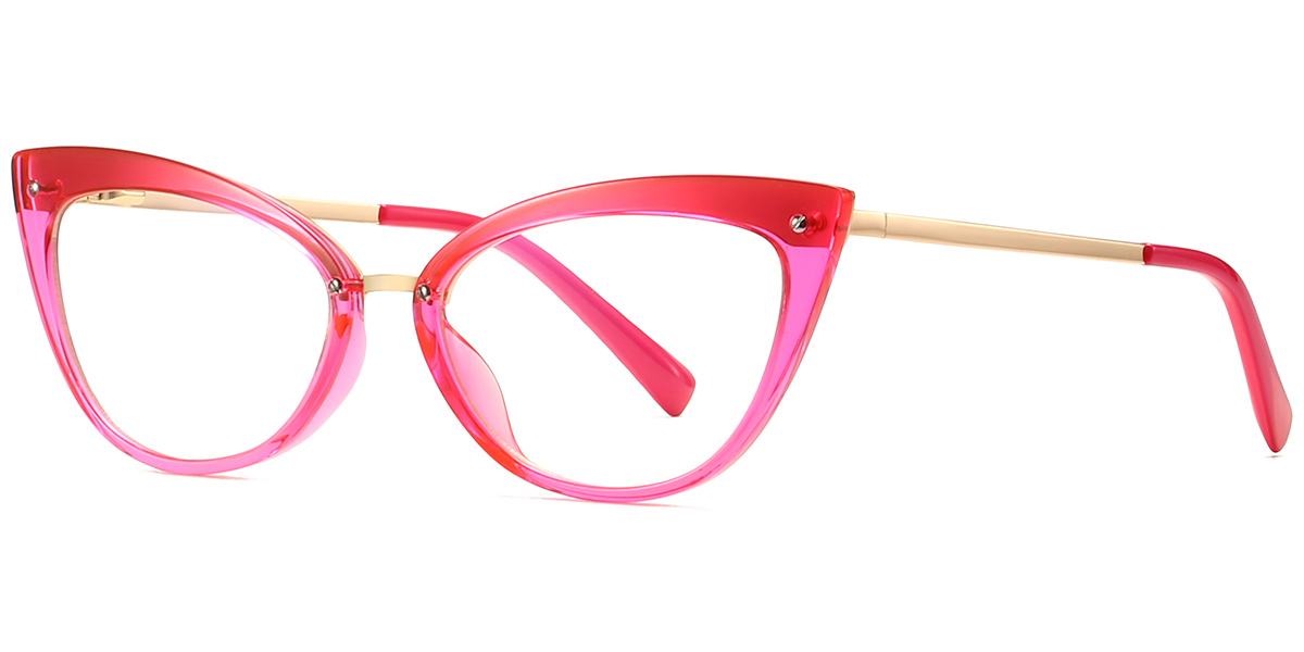 Cat Eye Blue Light Blocking Glasses translucent-pink
