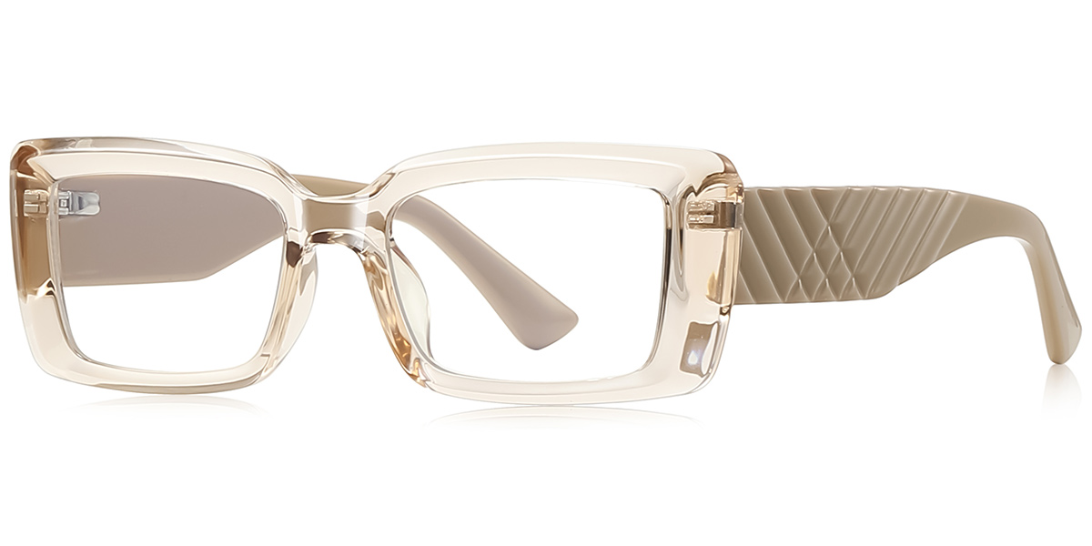 Rectangle Blue Light Blocking Glasses translucent-brown