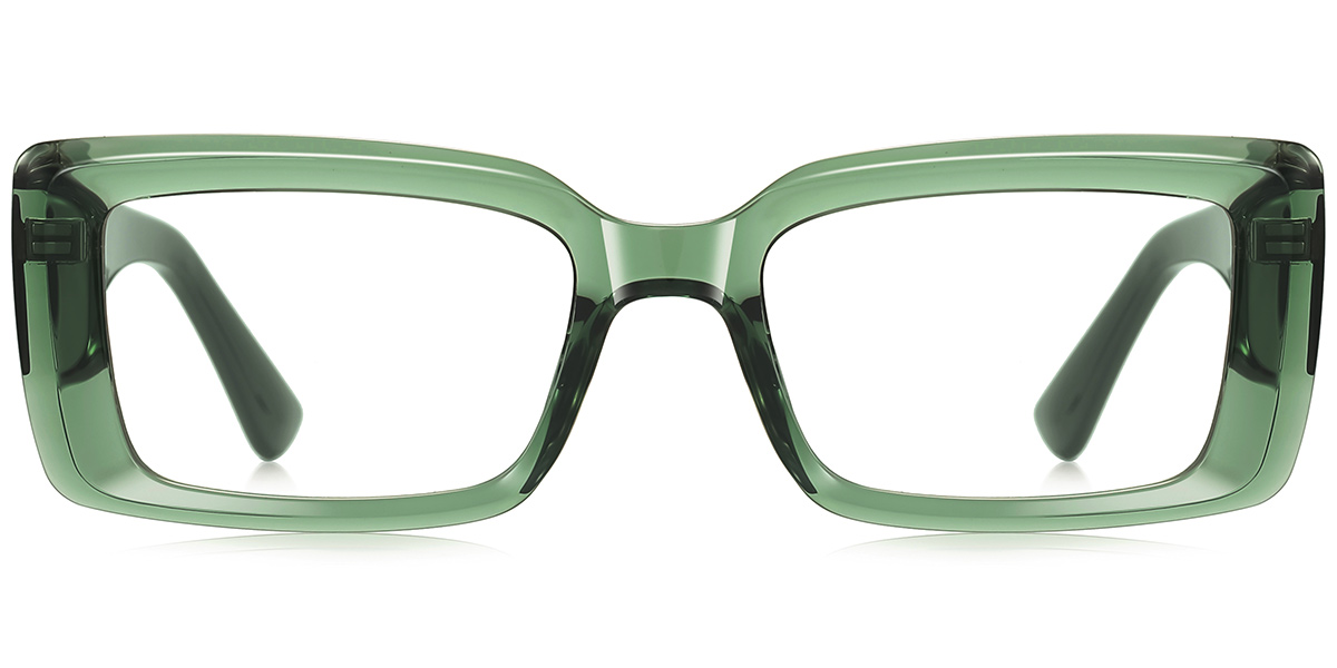 Rectangle Blue Light Blocking Glasses translucent-green