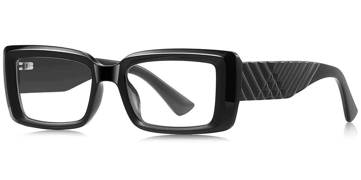 Rectangle Blue Light Blocking Glasses black