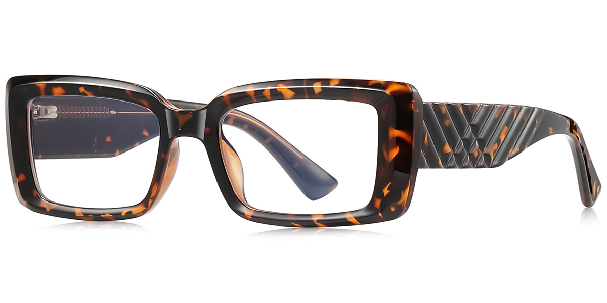 Rectangle Blue Light Blocking Glasses tortoiseshell