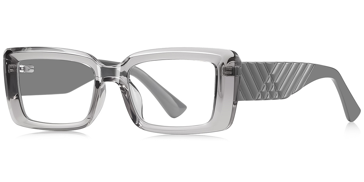 Rectangle Blue Light Blocking Glasses translucent-grey